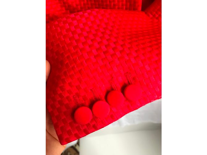 Chaqueta Red Valentino Roja de Algodón con Botón de Flor de Cristal - vista 4