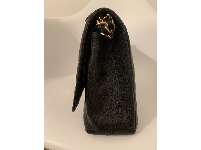 Maxi Jumbo Chanel caviale Nero - vista 12