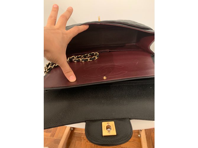 Maxi Jumbo Chanel caviale Nero - vista 13