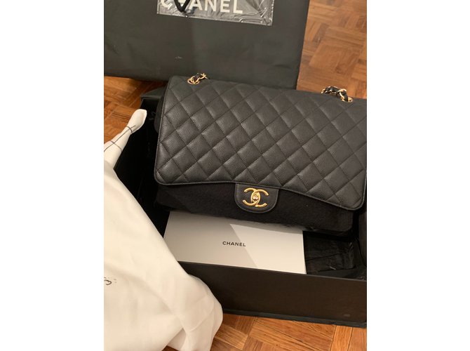 Maxi Jumbo Chanel caviale Nero - vista 16