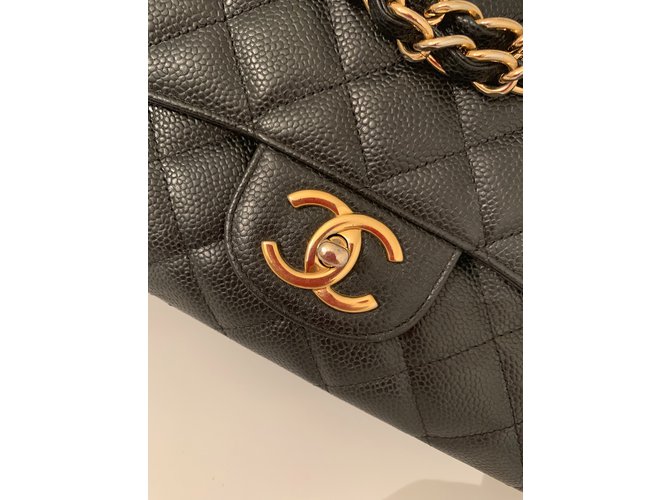 Maxi Jumbo Chanel caviale Nero - vista 19