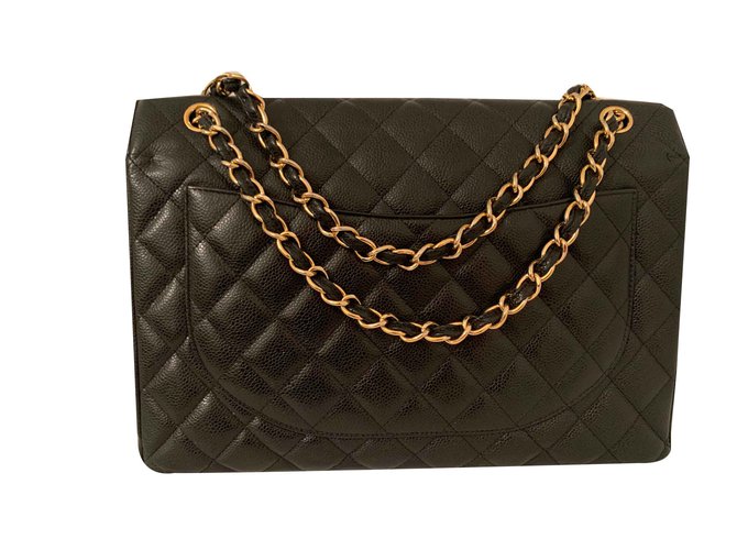 Maxi Jumbo Chanel caviale Nero - vista 2
