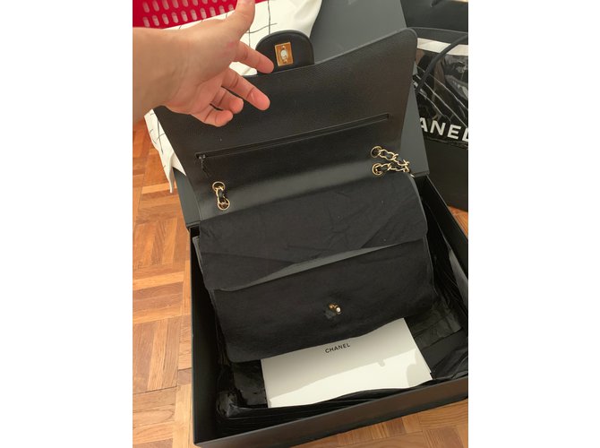 Maxi Jumbo Chanel caviale Nero - vista 3
