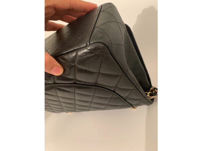 Maxi Jumbo Chanel caviale Nero - vista 9