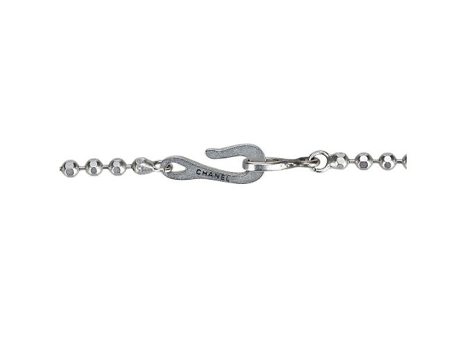Chanel Kamelie-Anhänger-Halskette Silber - Ansicht 4