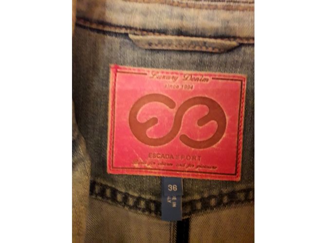 Giacca in denim Escada Azzurro Multicolore Cotone Paisley Blu chiaro - vista 5
