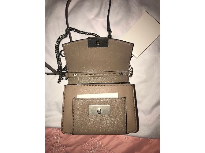 Borsa a mano Givenchy GV3 Small beige in pelle - vista 4