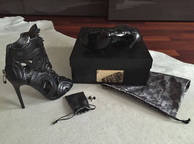 PHILIPP PLEIN - „Princess Drama“ - SUPER SEXY PP HEELS IN PYTHON UND STUDS Schwarz - Ansicht 12
