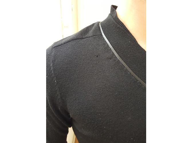 Sandro Wool V-neck Sweater Black - view 4