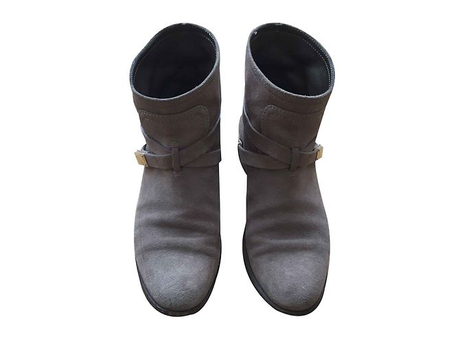 Stivaletti Christian Dior Taupe in Pelle e Scamosciato - vista 2