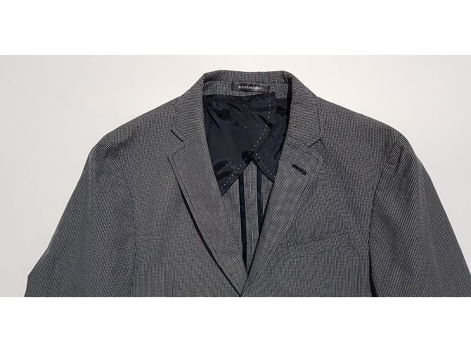Daniele Alessandrini Gingham Baumwollblazer Blau Weiß - Ansicht 3