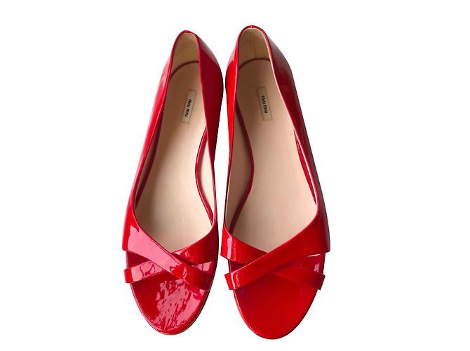 Ballerine in vernice rossa Miu Miu Rosso - vista 2