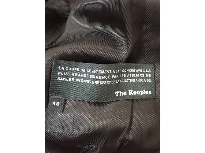Manteau Droit En Laine Noir The Kooples - Taille L - Occasion Très Bon état