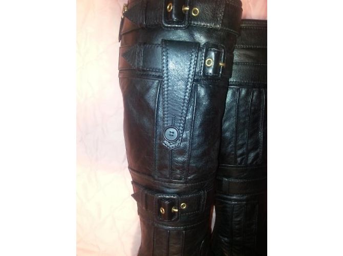PRADA "Capra Old" Kniestiefel, Farbe schwarz - Ansicht 6
