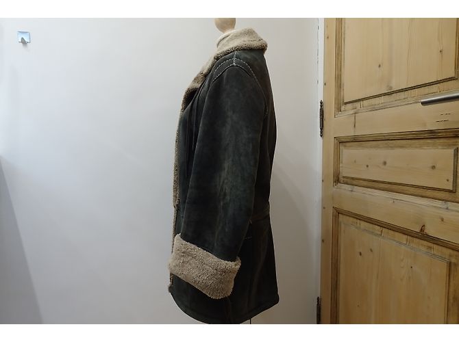 Autre Marque Giacca in pelle di agnello blu scuro - vista 3