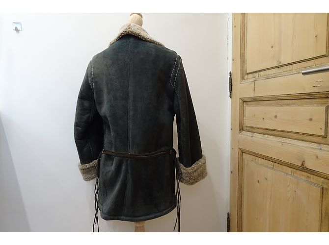 Autre Marque Giacca in pelle di agnello blu scuro - vista 4