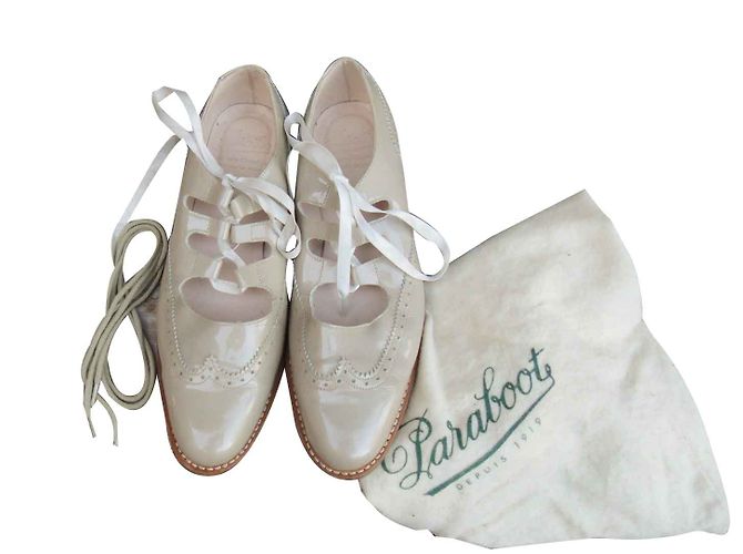 Paraboot Ghillie in pelle verniciata beige - vista 2