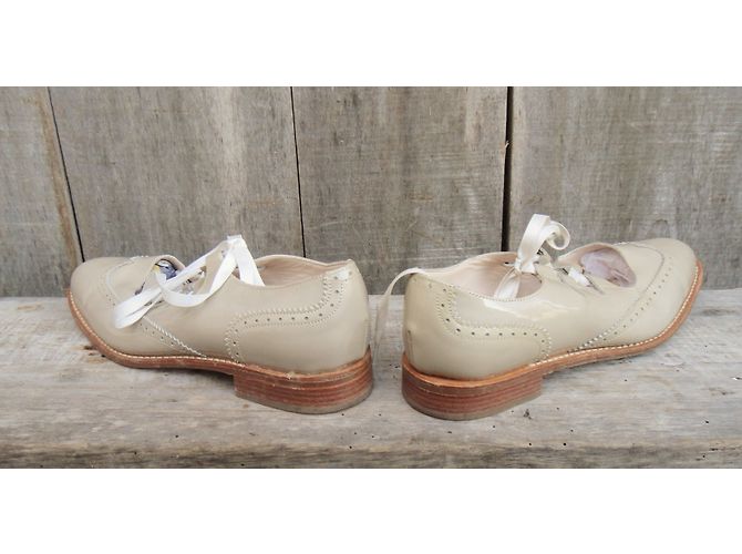 Paraboot Ghillie in pelle verniciata beige - vista 9