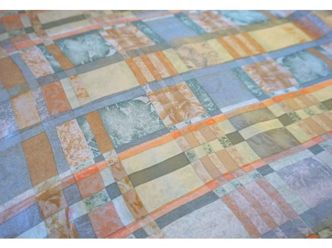 Pañuelo cuadrado de seda Balenciaga azul y naranja Multicolor Azul claro - vista 3