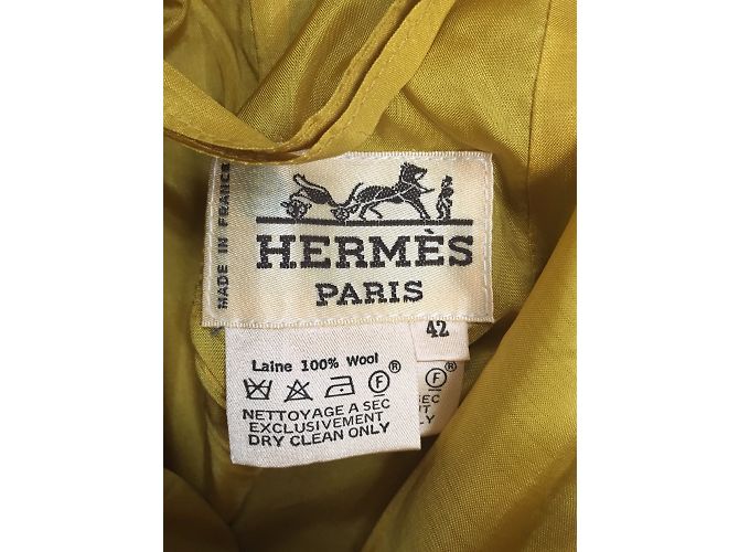 Traje de Falda Hermès Lana Mostaza Talla 42 - vista 12