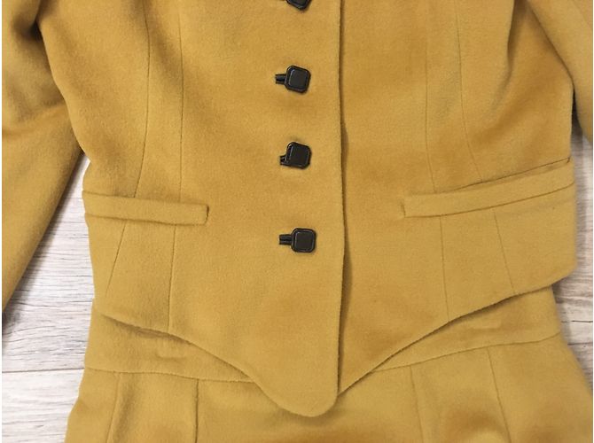 Traje de Falda Hermès Lana Mostaza Talla 42 - vista 4