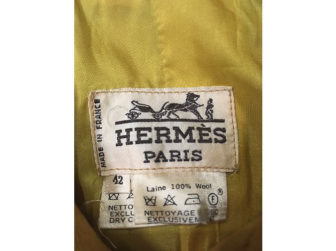 Traje de Falda Hermès Lana Mostaza Talla 42 - vista 6