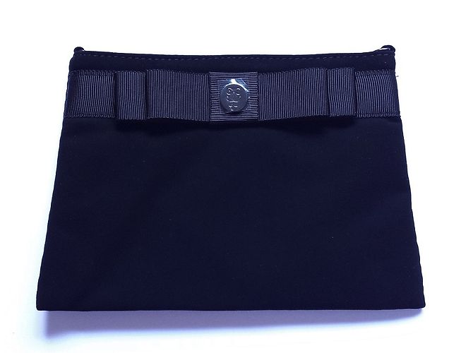 Autre Marque Pochette da sera in nubuck nero con tracolla - vista 4