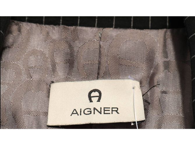 Blazer de rayas Aigner negro algodón viscosa M - vista 3