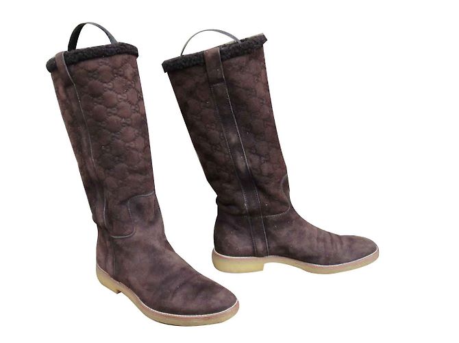 Gucci Stiefel in Lammfell Braun - Ansicht 2