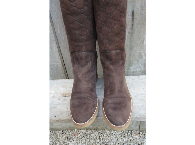 Gucci Stiefel in Lammfell Braun - Ansicht 4