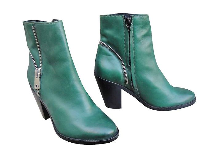 Botines Diesel de cuero verde - vista 2