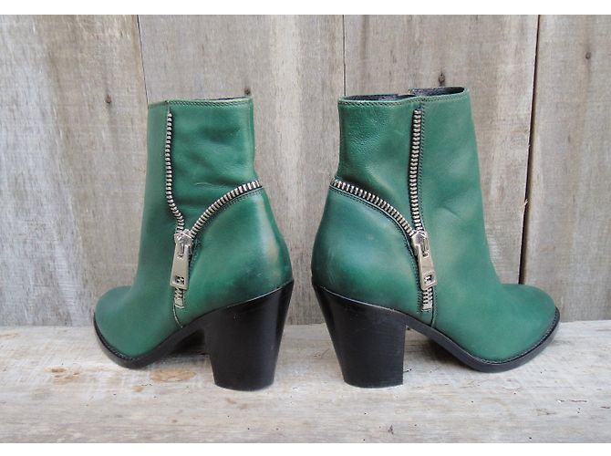 Botines Diesel de cuero verde - vista 4