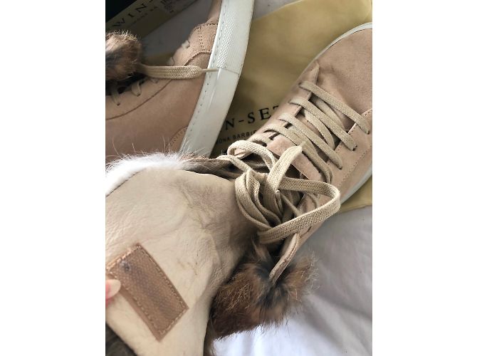 Baskets compensées Twin Set en daim rose 41 - vue 7