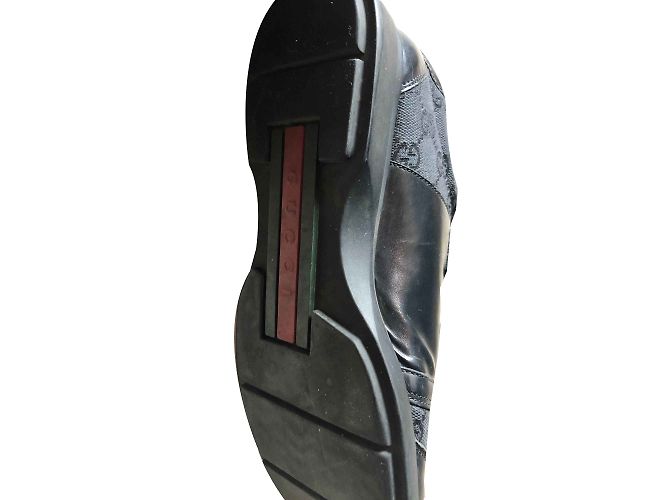 Pelle nera Gucci e pallacanestro monogrammata Nero - vista 2