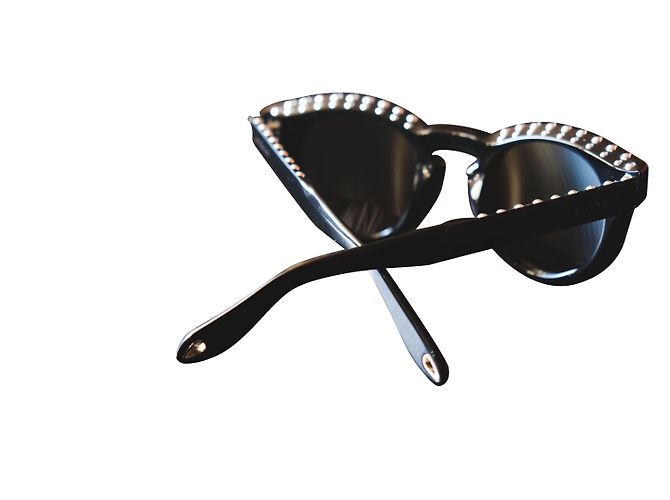 Givenchy 7007 Occhiali da sole in acetato nero con lenti a specchio argento - vista 2