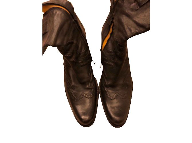 Free Lance Cow boy boots with stitching design on them Black - view 2