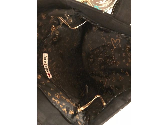 Autre Marque Borsa Sweet Years Nera in Cotone Nero - vista 3