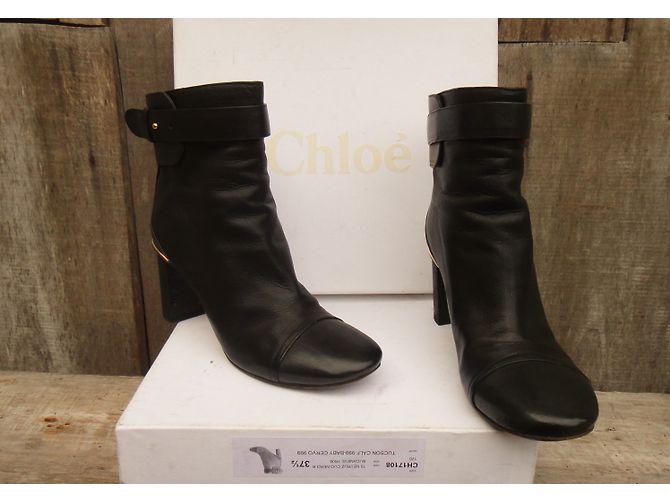 Stivaletti Chloé in pelle nera Nero - vista 4