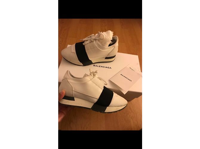 Sneakers Balenciaga in pelle bianca Bianco - vista 3