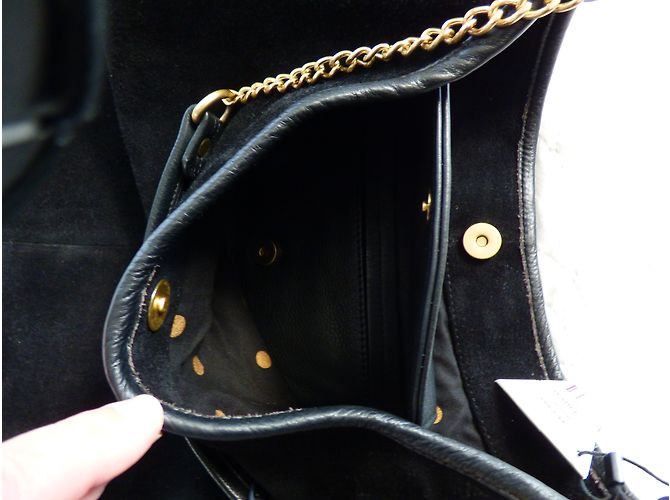 Borsa One step in pelle nera con tracolla in metallo dorato Nero D'oro - vista 11