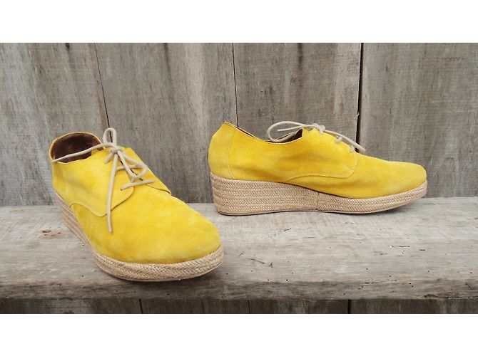 Scarpe derby Sessun Bloom in scamosciato giallo - vista 4