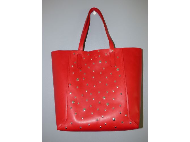 Borsa tote Gerard Darel in pelle rossa con borchie Argento Rosso - vista 3