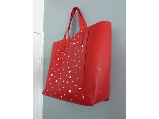 Borsa tote Gerard Darel in pelle rossa con borchie Argento Rosso - vista 4
