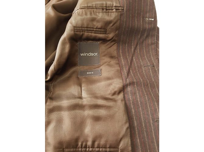 Windsor Wollblazer gestreift braun beige rot Mehrfarben Bordeaux - Ansicht 4