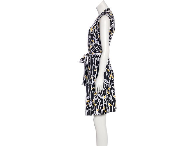 Diane von Furstenberg Cassidy Wickelkleid schwarz Weiß Gelb - Ansicht 2
