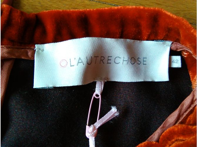 Autre Marque L´AUTRECHOSE Samtkleid. Orange - Ansicht 3