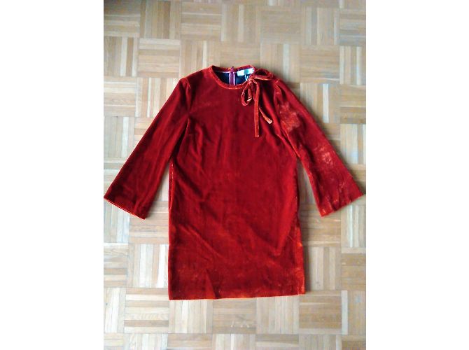 Autre Marque L´AUTRECHOSE Samtkleid. Orange - Ansicht 5