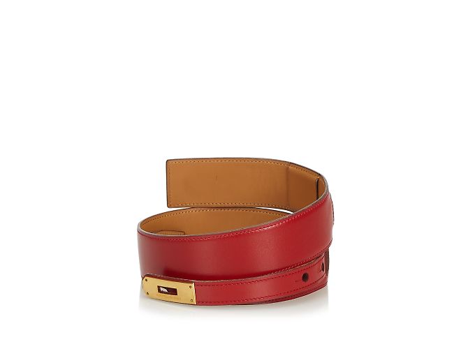 Hermès Kelly-Ledergürtel Rot Golden - Ansicht 3