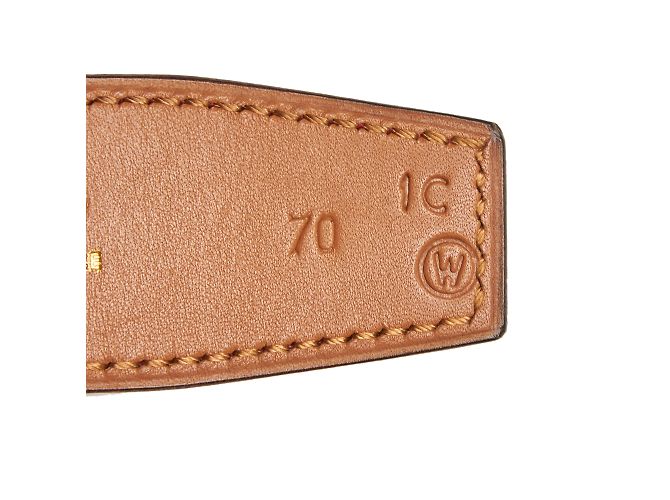 Hermès Kelly-Ledergürtel Rot Golden - Ansicht 5