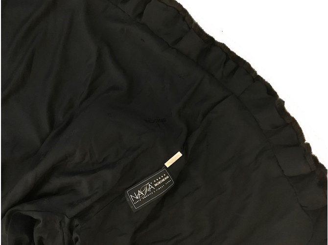 Braschi Abrigo de visón nafa Negro Marrón oscuro - vista 10